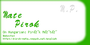 mate pirok business card